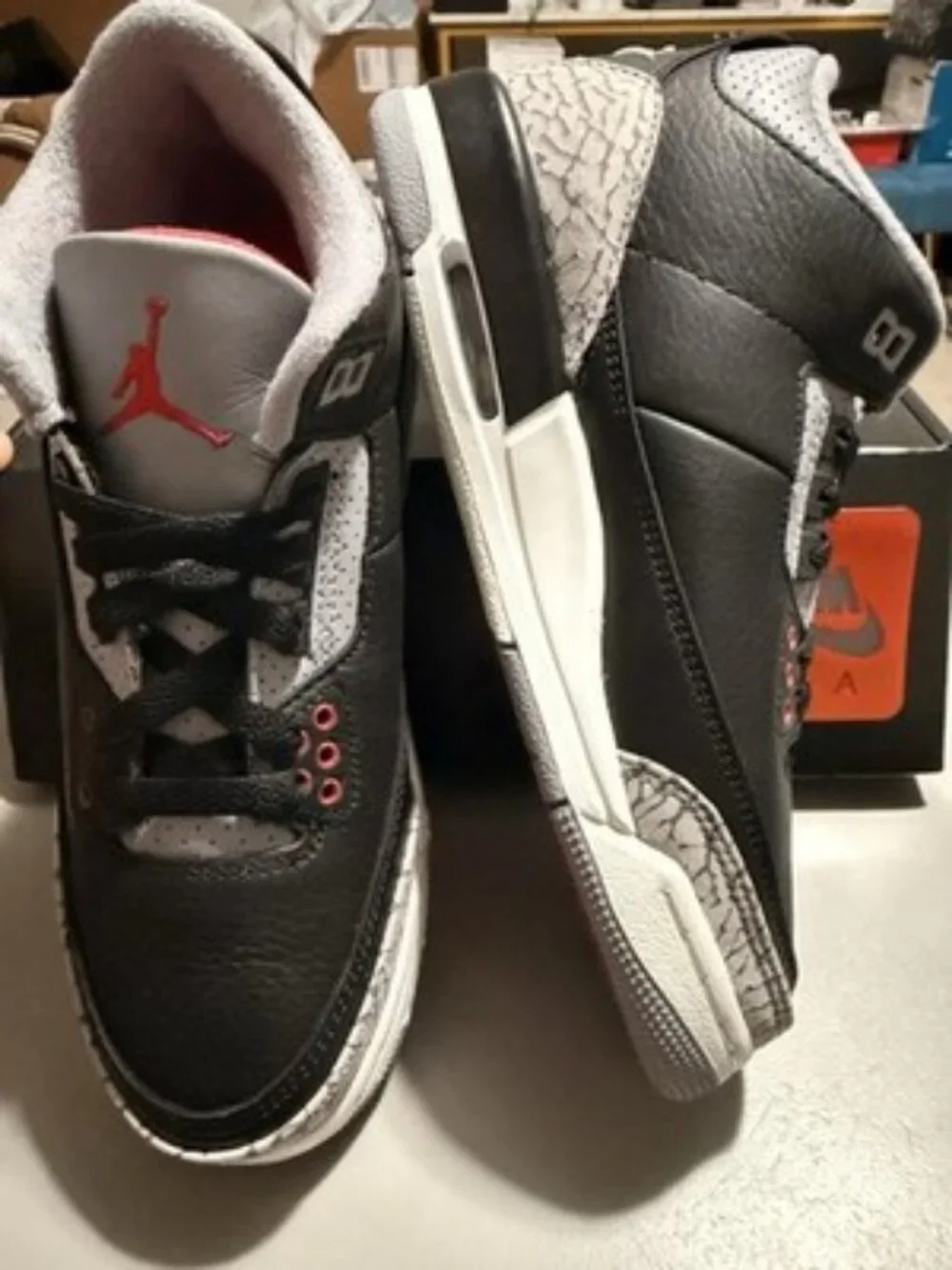 Nike Air Jordan 3 Retro OG Black Cement 2018 854261-001 GS Youth 4.5Y